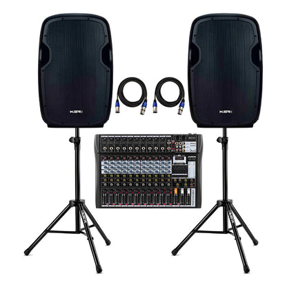 Kit Som Igreja Bar Caixa Ativa 15 Ksr K815 + Mesa 12 + Tripe Preto