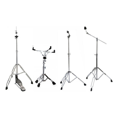 Kit 4 Estante De Prato Girafa Reta Caixa Maquina De Chimbal Prateado