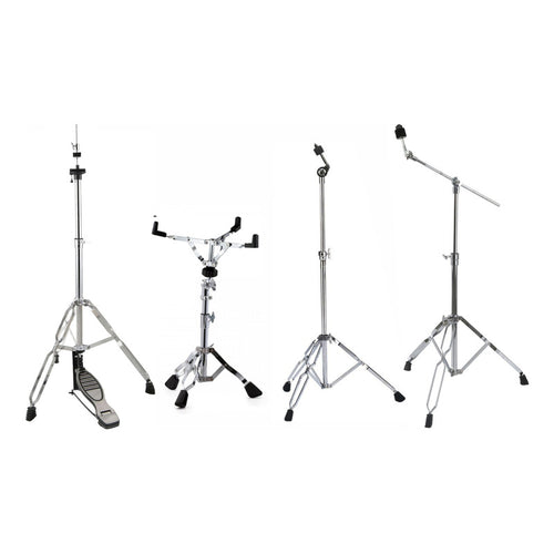 Kit 4 Estante De Prato Girafa Reta Caixa Maquina De Chimbal Prateado