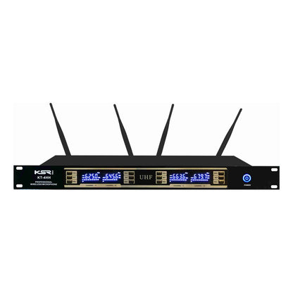 Microfone Gooseneck Sem Fio Quadruplo Ksr Multi Canais Kt4c Preto