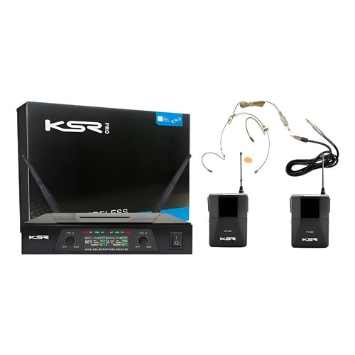 Microfone Sem Fio Headset Cor Da Pele + Transmissor Ksr Uhf Cor De Pele