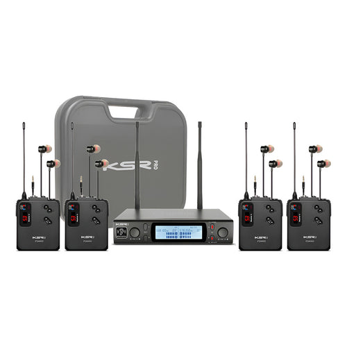 Monitor De Palco Quadruplo Ponto Sem Fio In Ear Ksr Psm400-4 Preto