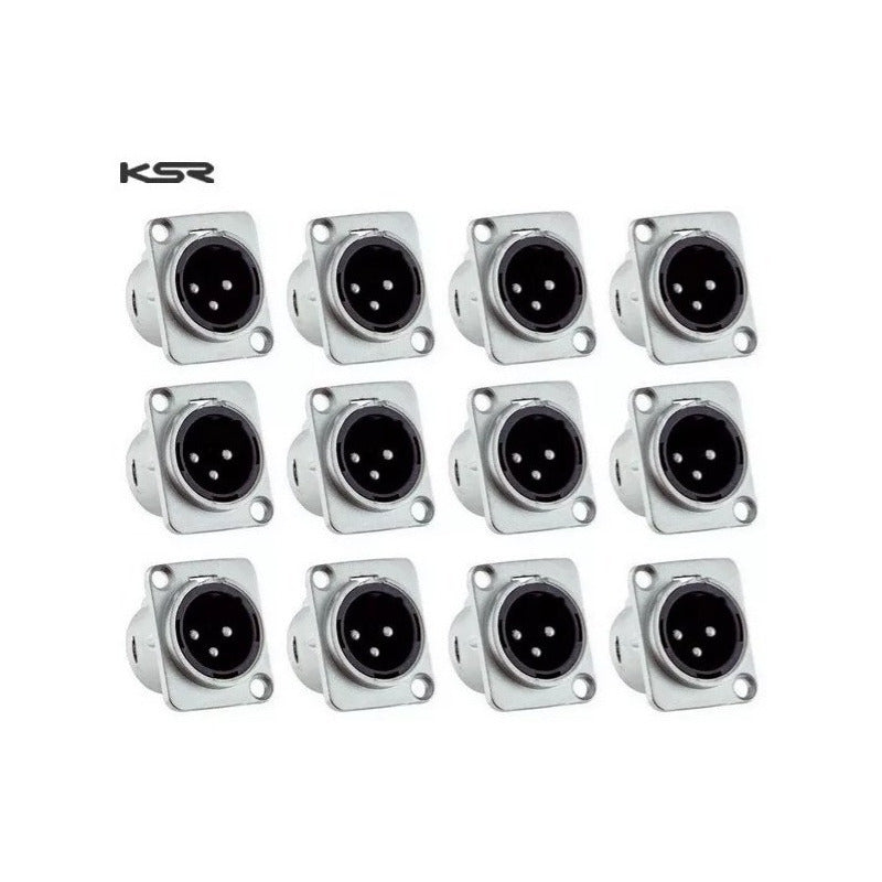 Kit 12 Plug Xlr Macho Painel Canon Ksr Pro Para Medusa