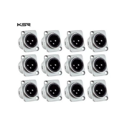 Kit 12 Plug Xlr Macho Painel Canon Ksr Pro Para Medusa