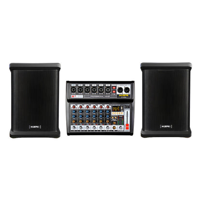 Kit Barzinho 2 Caixas Ksr K1 Compact + Mesa De Som 6 Canais Preto Bivolt