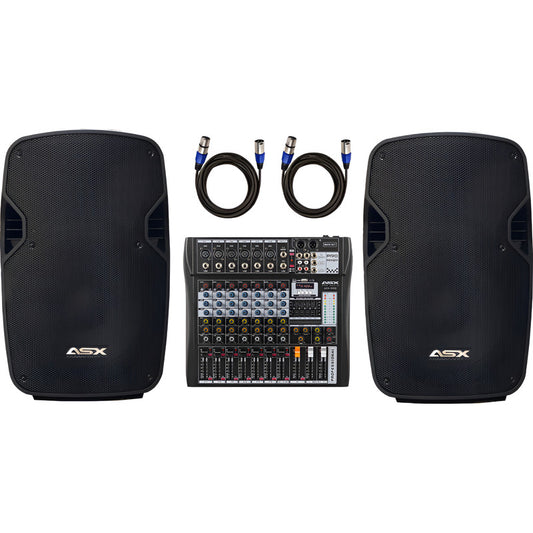 Kit Som Igreja Bar Caixa Ativa 12 Asx S1200 + Mesa 8 + Cabo Preto