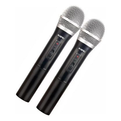 Microfone Duplo Sem Fio Recarregavel Mao + Mao Uhf Ksr Kt2m Preto