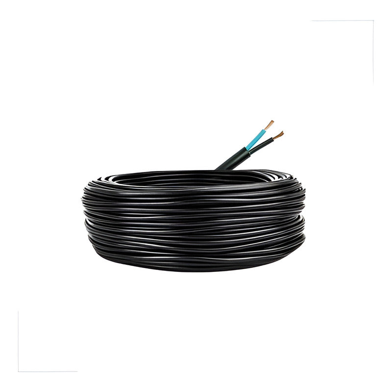 Fio Cabo Pp Extensao 2 X 1 Mm² 20 Mts + Tomadas Brindes  Preto