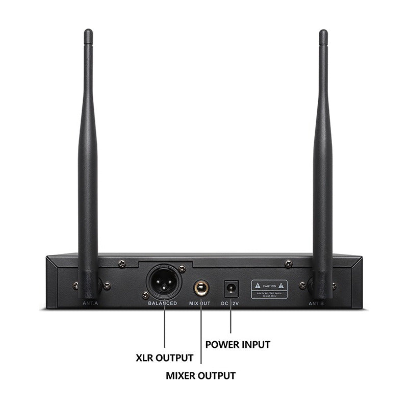 Microfone Sem Fio Lapela Quadruplo Ksr Pro Br6080 200 Canal Preto