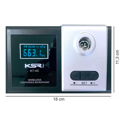 Microfone Gooseneck Sem Fio Quadruplo Ksr Multi Canais Kt4c Preto