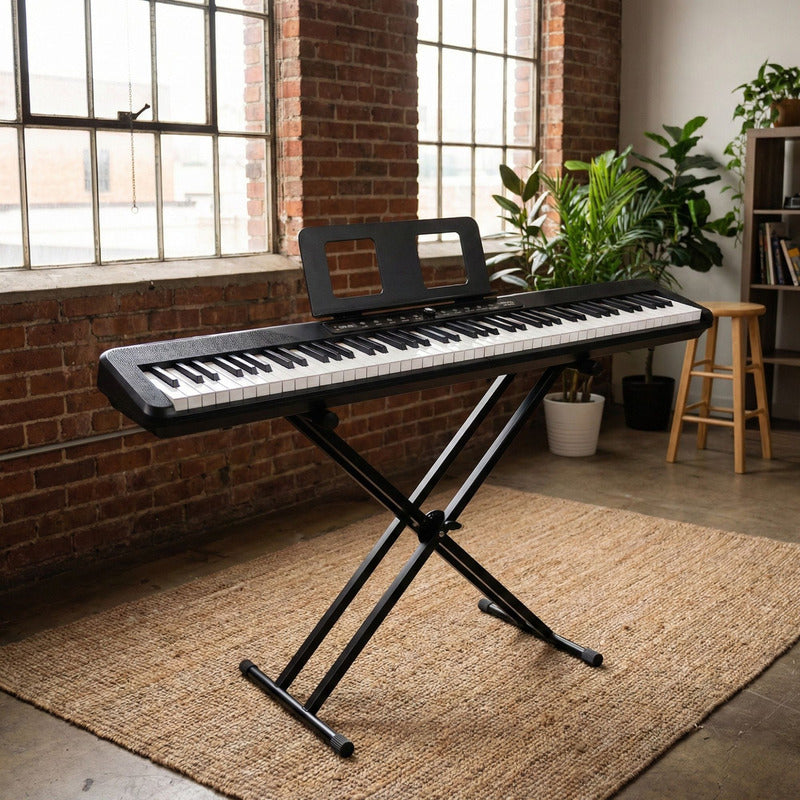 Piano Digital 88 Teclas 400 Estilo Sonata Sp1000 Estante Q2x Preto 127/220v