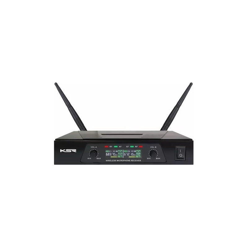 Microfone Ksr Transmissor Duplo Instrumento Musical Uhf Preto