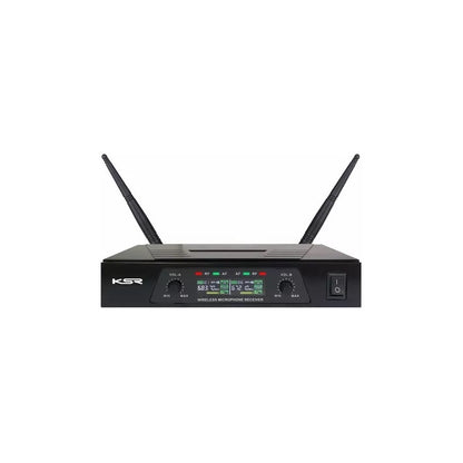 Microfone Ksr Transmissor Duplo Instrumento Musical Uhf Preto