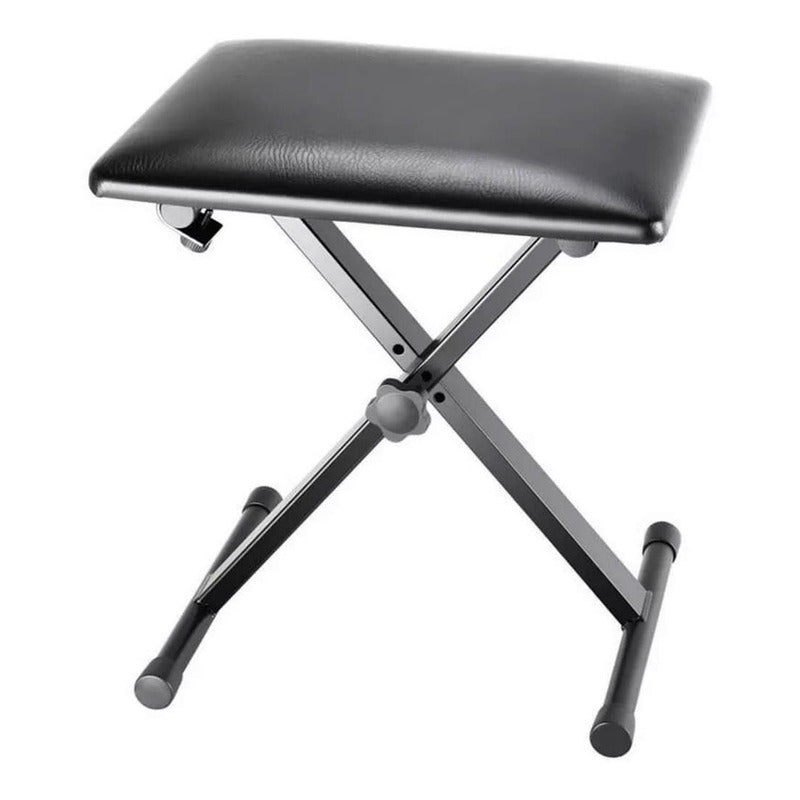Estante Teclado Piano Q2x + Banco Q90 + Pedal Sustain Tb100 Preto
