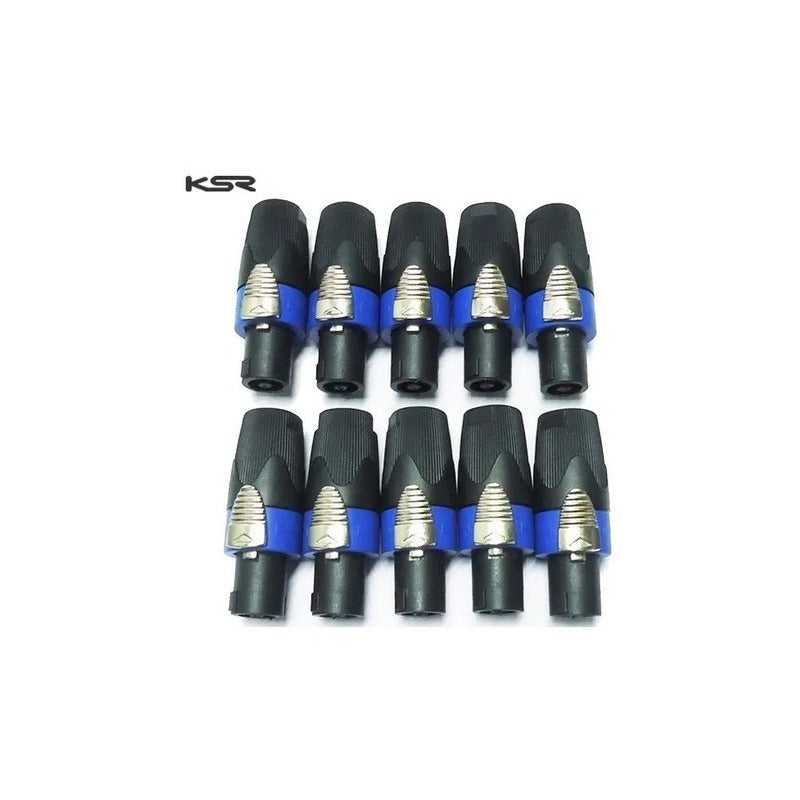 10 Plug Speakon Macho Ksr Pro 4 Polos Tipo Neutrik St Angelo