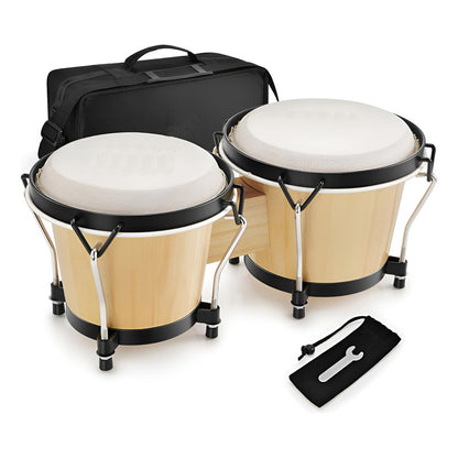 Bongo Percussão Profissional 6 E 7 Pele Animal E Bag Sonata