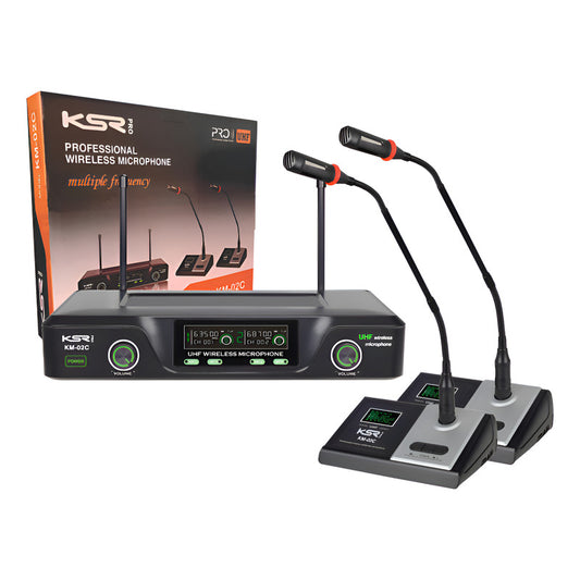 Microfone Gooseneck Sem Fio Reunião Pulpito Ksr Km2c 96 Cns Preto