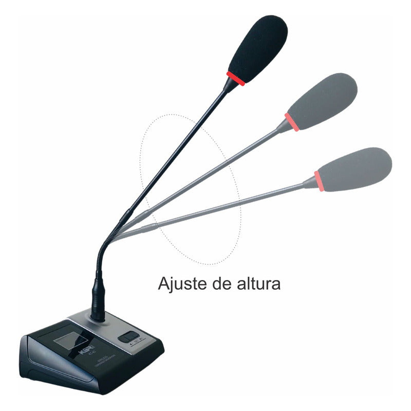 Microfone Gooseneck Sem Fio Reunião Pulpito Ksr Km2c 96 Cns Preto