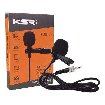 Microfone Lapela Ksr Lt2a P2 Rosca Int Serve Karsect Lt4a Preto
