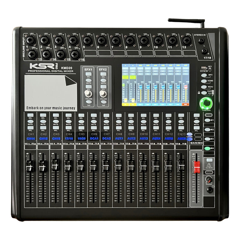 Mesa Digital 20 Canais Faders Motorizados Lcd7 Ksr Pro Kmd20 127/220v
