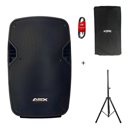 Caixa Ativa 15 Profissional 500w Asx S1500 + Tripe Bag Cabo Preto