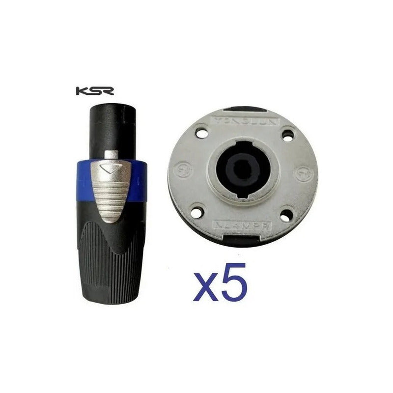 10 Plug Speakon 5 Macho E 5 Fem Metal Ksr Pro Tip Neutrik
