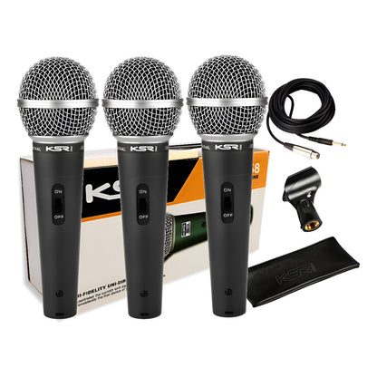 3 Microfone Ksr Pro Ks58 Cabo Cachimbo E Bag Preto