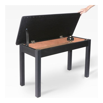 Banco Para Piano Sonata Doubleblack Madeira E Couro B-111t Preto