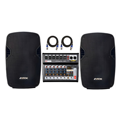 Kit Som Igreja Bar Caixa Ativa 12 Asx S1200 + Mesa 6 + Cabo Preto