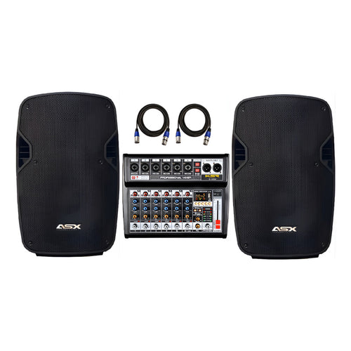 Kit Som Igreja Bar Caixa Ativa 12 Asx S1200 + Mesa 6 + Cabo Preto