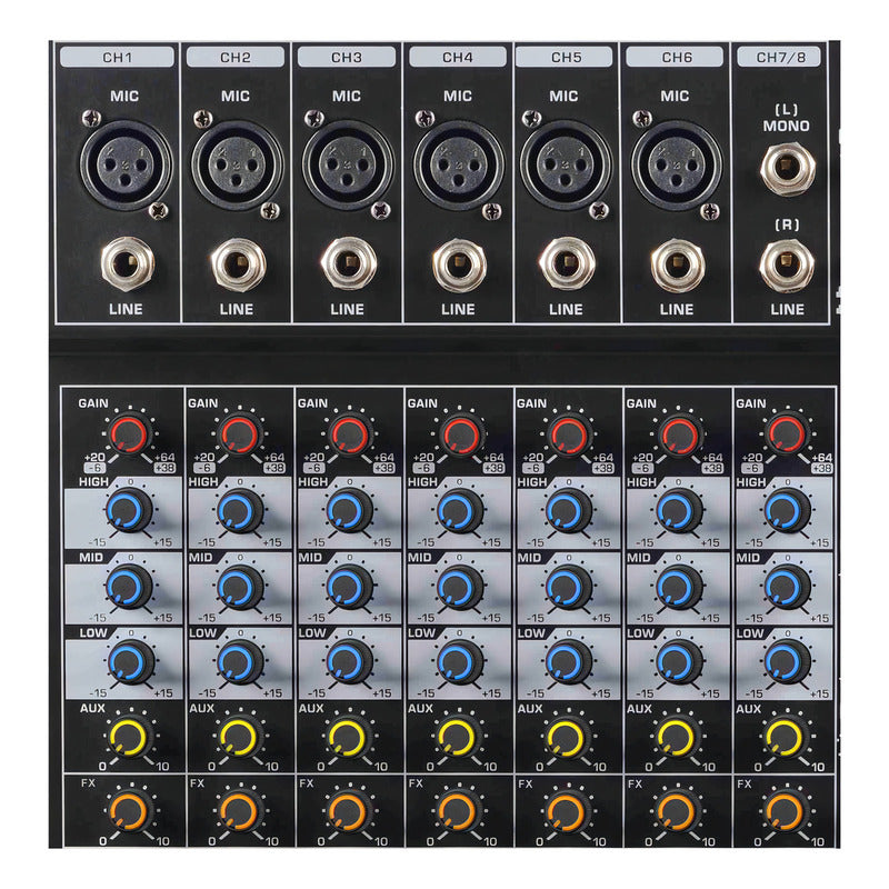 Mesa De Som 12 Canais Asx Com Equalizador Efeito Interface