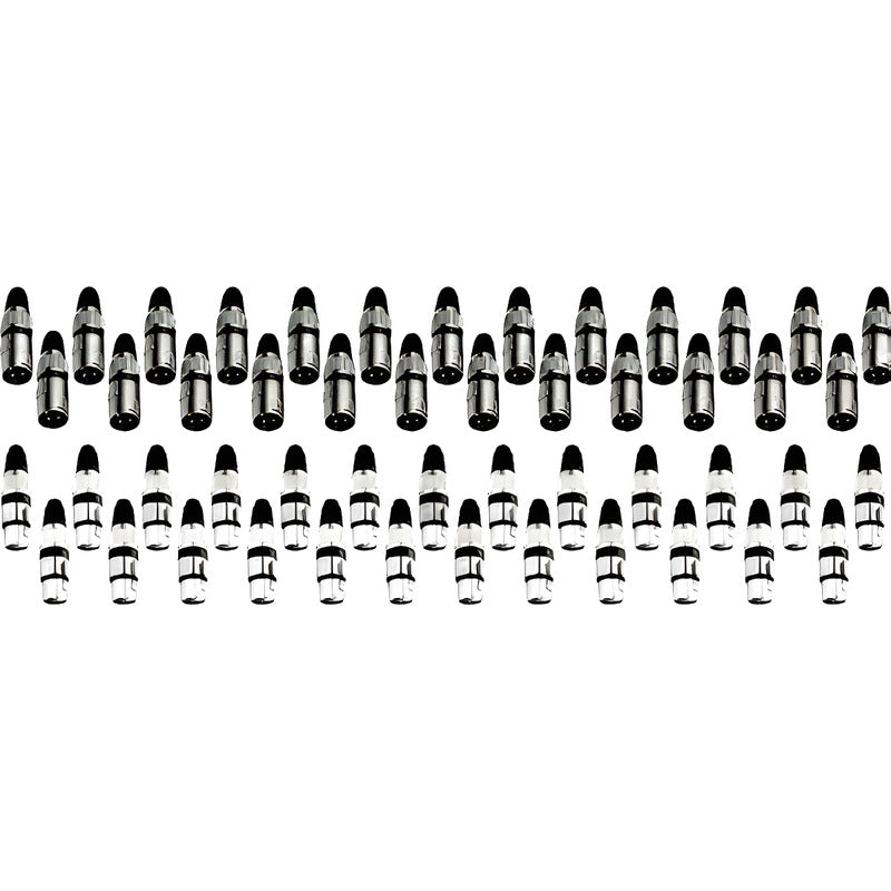 Kit 50 Plug Xlr Macho E Femea Cannon Ksr Pro Microfone Dmx 25.macho-25.femea
