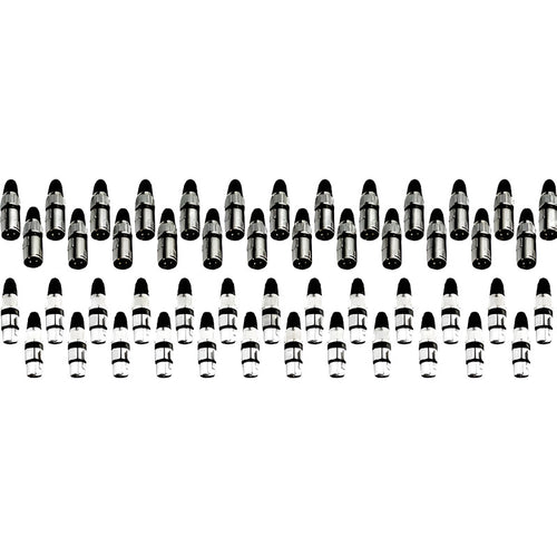 Kit 50 Plug Xlr Macho E Femea Cannon Ksr Pro Microfone Dmx 25.macho-25.femea