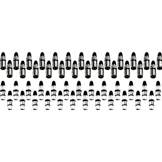 Kit 50 Plug Xlr Macho E Femea Cannon Ksr Pro Microfone Dmx 25.macho-25.femea