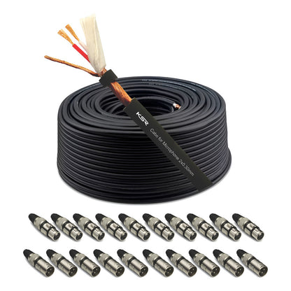 Cabo Microfone Balanceado Estereo 100 Metro Ksr S30 C/20 Xlr