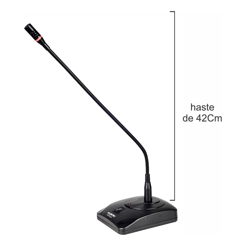 Microfone Gooseneck Condensador Mesa Reunião Ksr Pro Kts40 Preto