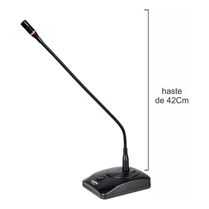 Microfone Gooseneck Condensador Mesa Reunião Ksr Pro Kts40 Preto