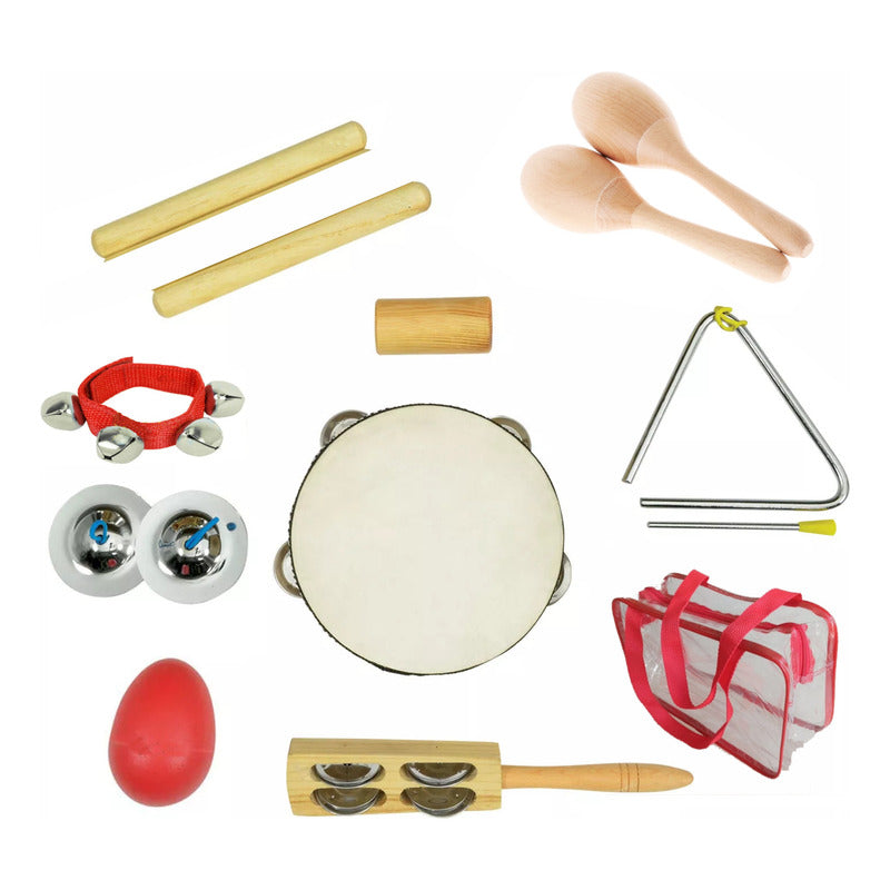 Kit Bandinha Criança Sonata 9 Intrumentos + Mochila Infantil