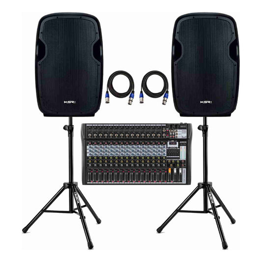 Kit Som Igreja Bar Caixa Ativa 15 Ksr K815 + Mesa 16 + Tripe Preto