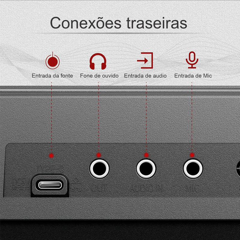 Teclado Musical Estudante Iniciante 61 Teclas Sonata Sk6000 127/220v Preto