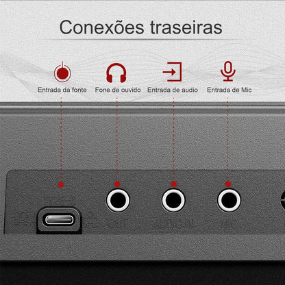 Teclado Musical Estudante Iniciante 61 Teclas Sonata Sk6000 127/220v Preto