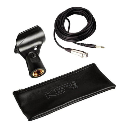 2 Microfone Instrumento Ksr Km57 Cabo Cachimbo Bag Sm57 Preto