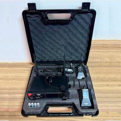 Microfone Sem Fio Headset Duplo Profissional Ksr Pro Uhf Preto KT2H