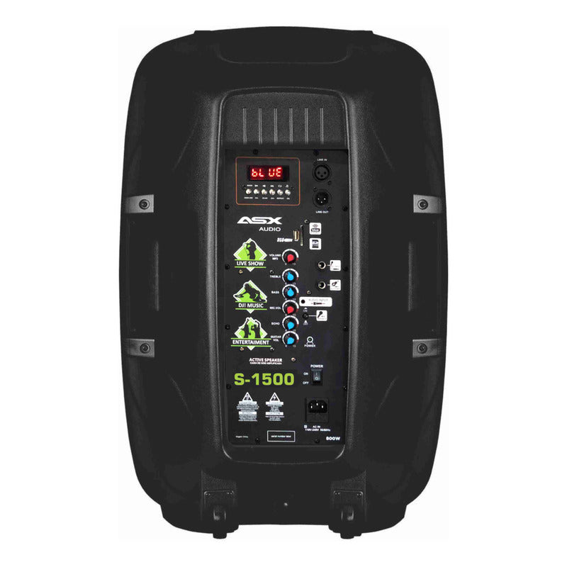 Caixa Ativa 15 Polegadas Profissional 500w Rms Asx S1500 Usb Preto 127/220v