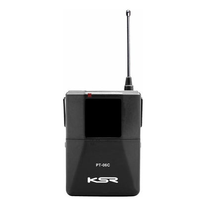 Microfone Sem Fio Duplo Ksr Uhf Lapela + Lapela Camera Cor Preto