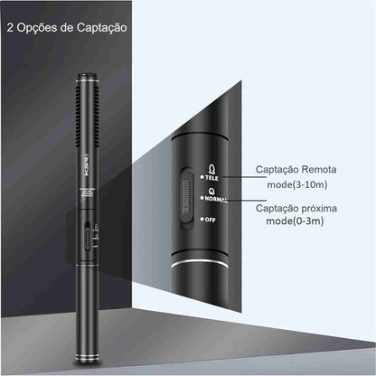 Microfone Direcional Shotgun Ksr Pro Kt81 Canon Sony Ht81 Preto