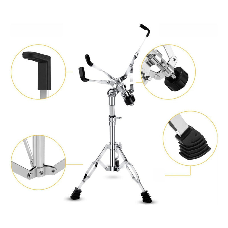 Kit 4 Estante De Prato Girafa Reta Caixa Maquina De Chimbal Prateado