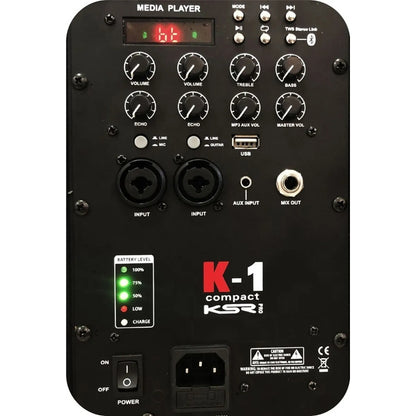 Caixa Ativa K1 Compact Portatil Ksr 250w + Microfone S/fio Preto 127/220v