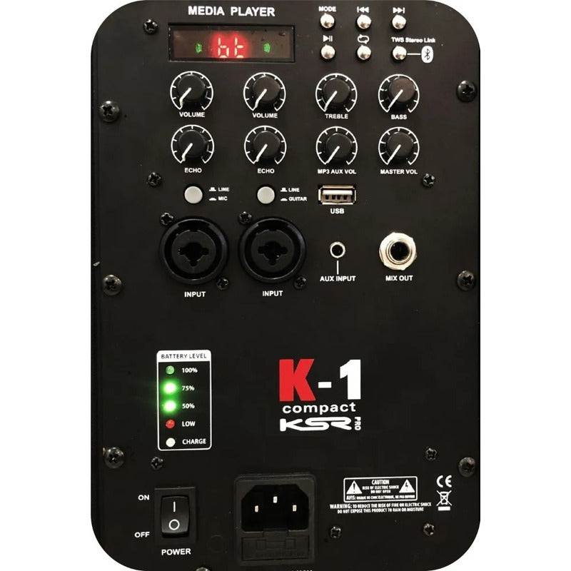 Caixa Ativa K1 Compact Monitor Pa Portatil Ksr Pro 250w Rms Preto