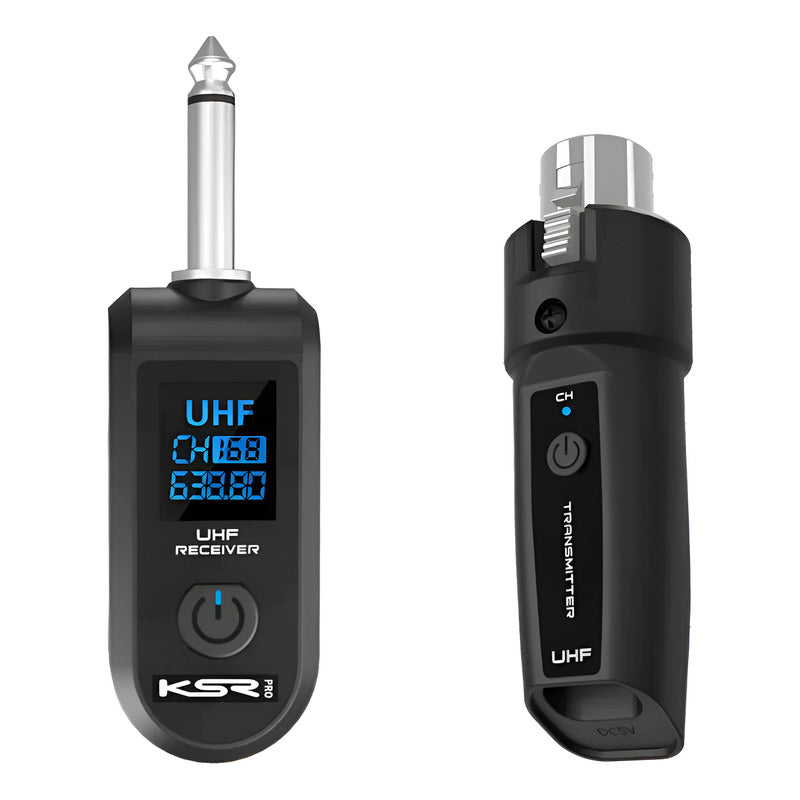 Transmissor Conversor Microfone Sem Fio Audio Mesa Ksr T8a Preto
